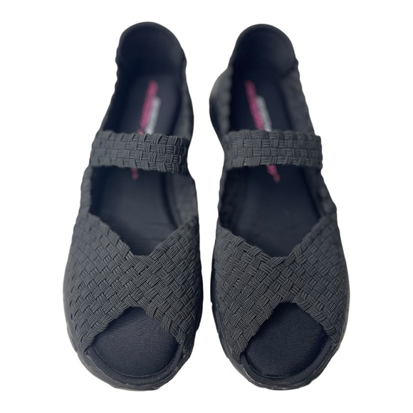 Skechers Synergy Women’s Black Open Toe Weave Memory Foam Sandals - Picture 9 of 9